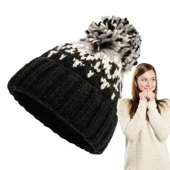 Zimné Čiapočku S Pom Pompom Čiapočku Klobúk Pletený Hat S Pompom Mäkký Klobúk Snehu Klobúk Teplý Klobúk Pre Chladné Počasie
