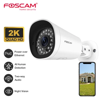 Foscam PoE HD, 2K 4MP IP Kamery Vonkajšie/Vnútorné Bezpečnostné Video Surveillance Camera AI Ľudského/Detekcia Pohybu & Hlásenia Notificn