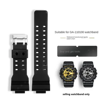 Vhodné pre Casio GSHOCK black gold series hodinky remienok GA-110/100 GD120GA série športových živice silikónové popruh 16 mm