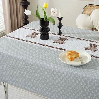 Svetlo luxusné PVC obrus, vode, oleju, čaj obrus, anti obarenie obdĺžnikový stôl a jedálenský stôl handričkou