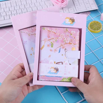 Dievčenské srdce Cherry Blossom série Pu magnetickou sponou knihy set creative Cherry Blossom darčeka denník farba stranová účet