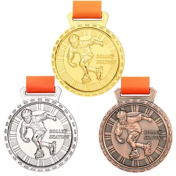 Korčuľovanie Medaily 3D Gold Award Navrhnúť Vlastné Kolieskové Korčuľovanie Medaila Vlastné Kovové Šport Medailónky Školy so suvenírmi Darček
