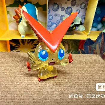 TOMY Pôvodné Pokemon Akcie Obrázok MC Série Transparentné Victini Anime Obrázok Modelu Ornament Väčšinu Hračiek