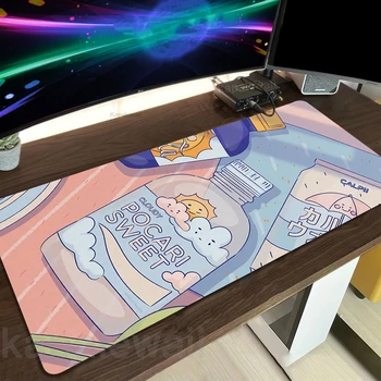 Kawaii Roztomilý Podložka Pod Myš Veľké Gaming Mousepad Office Gumy Stôl Mat Zelená Rastlina Mouse Mat Anime Estetický Charakter Rozšírené Koberec