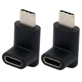 2X 90 ° Typ C Adaptér, USB, C Mužov a Žien Adaptér Nahor A Nadol, Šikmého USB-C, USB 3.1 Typu C Konektor