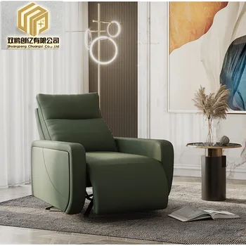 Svetlo luxusné jeden kožené jednoduché lenivý multifunkčné rotujúce obývacia izba kresle nábytok