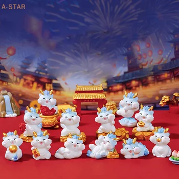 Miniatúrne Cartoon Dragon Micro Čínsky Nový Rok Figúrky Krajiny Ozdoby Pre Domáce Dekorácie Doll house Zvierat Izba Dekor