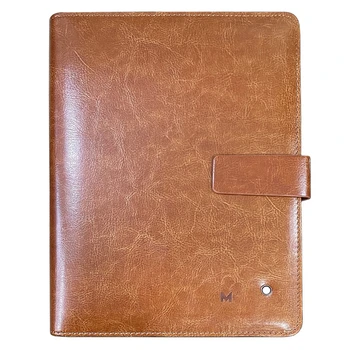Kvalitné Luxusné Notebook MB Klasické Hnedé Textúry Kože Pokrytie Papiera Kapitoly Jedinečný Loose-leaf Design Rôznych Štýlov