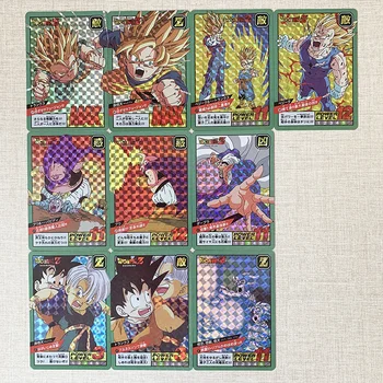 10pcs/set Dragon Ball populárnej anime hry periférnych zariadení DIY Super Saiyan Majin Buu flash kariet pre chlapcov zriedkavé hračka darčeky pre svoje záľuby