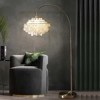 Cezhraničné Nordic Jednoduché Moderné Fritillary Poschodí Lampa Shell Obývacia Izba, Spálňa Útulný Značky Amazon Európskych a Amerických
